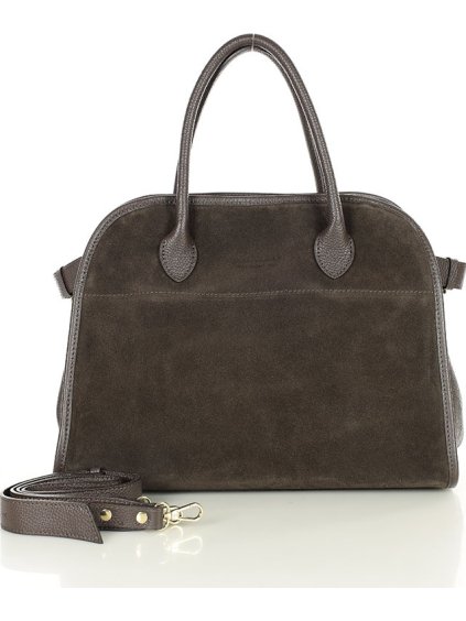 MARCO MAZZINI Tmavě hnědá dámská kožená hobo kabelka