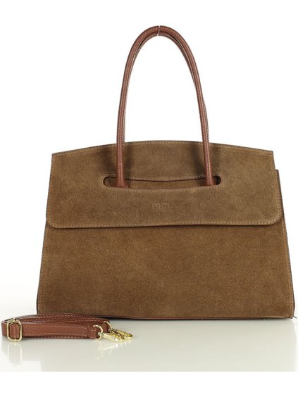 MARCO MAZZINI Hnědá dámská kožená hobo kabelka