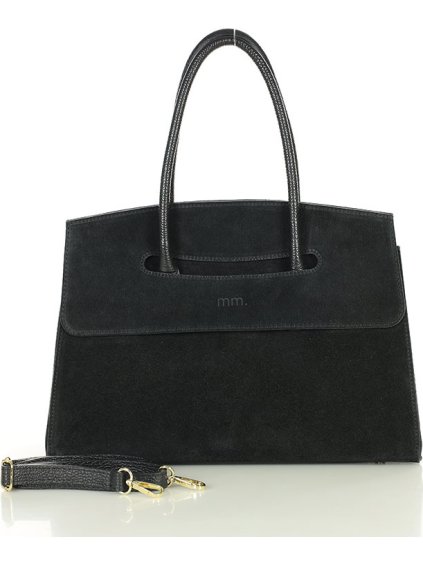 MARCO MAZZINI Černá dámská kožená hobo kabelka