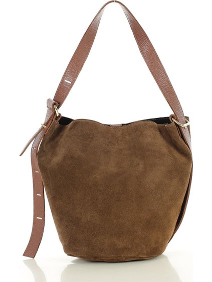 MARCO MAZZINI Hnědá dámská kožená shopper kabelka