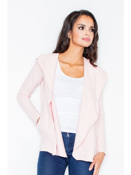 Dámský růžový kardigan s kapucí