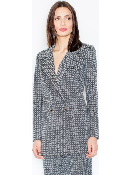 Dámské šedé sako se vzorem