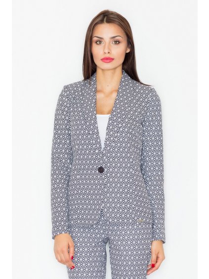 Dámské šedé sako se vzory