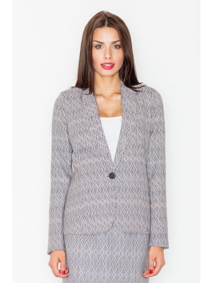 Dámské šedé sako se vzory