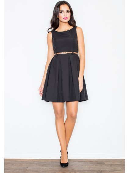 Černé šaty se skládanou sukní