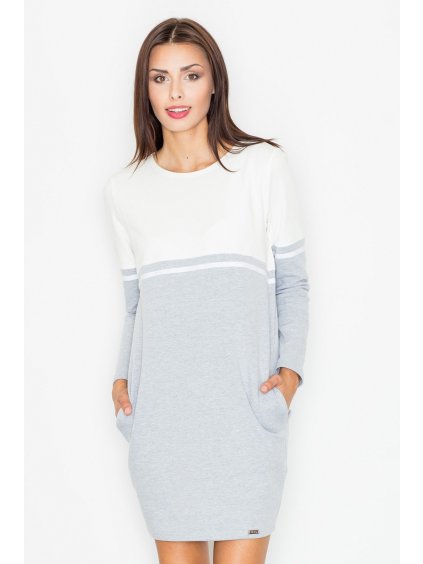 Dámské šedo-smetanové šaty M510 grey