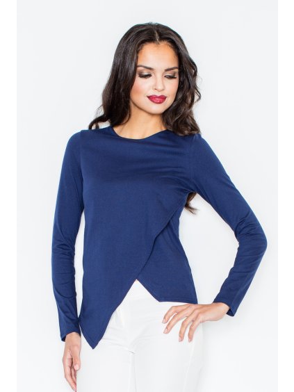 Námořnicky modrá asymetrická halenka