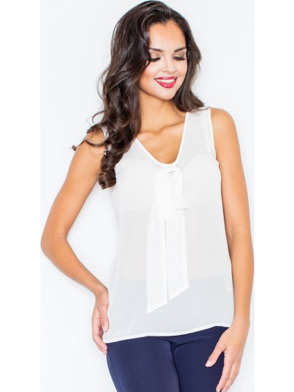 Smetanový top s mašlí