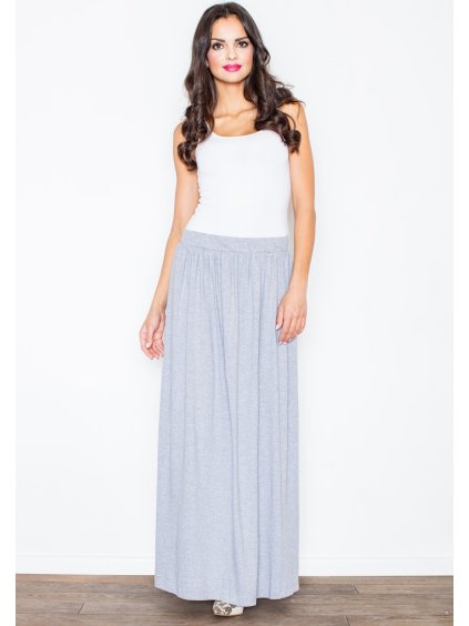 Šedá volně střižená maxi sukně (Velikost L/XL)