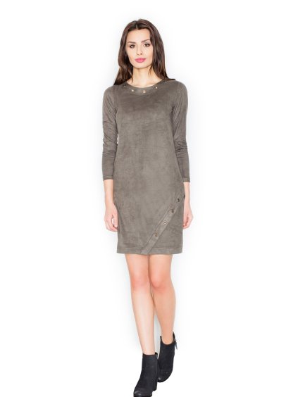 Olivové šaty se cvočky