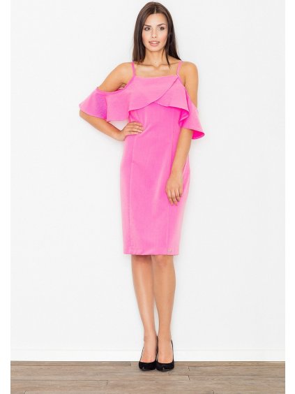 Fuchsiové šaty se šněrováním