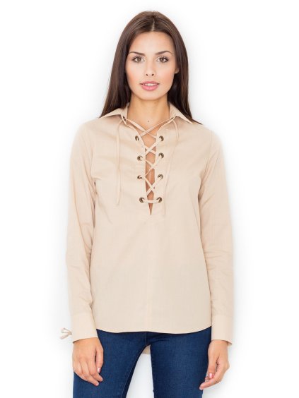 Béžová halenka se šněrováním