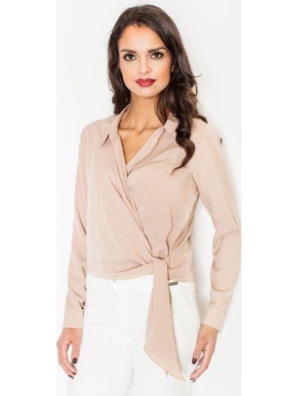 Béžová halenka s ozdobnou mašlí