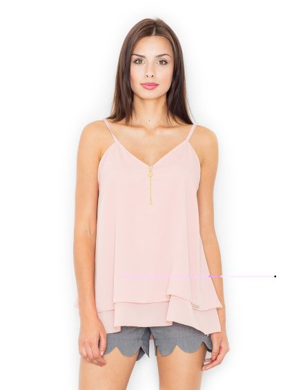 Růžová blůzka bez rukávů