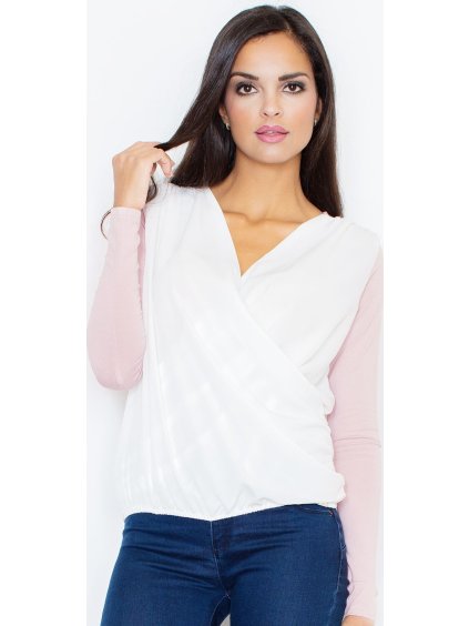 Dámská halenka s růžovými rukávy