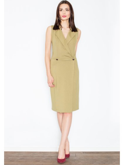 Dámské elegantní olivově zelené šaty