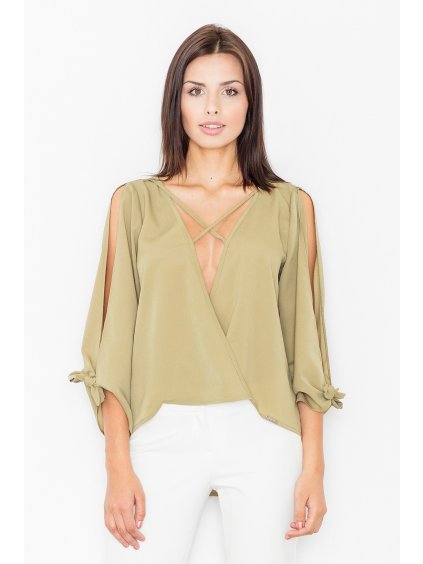 Dámská olivově zelená halenka