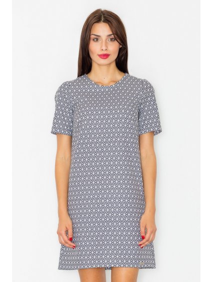 Dámské šedé šaty se vzory