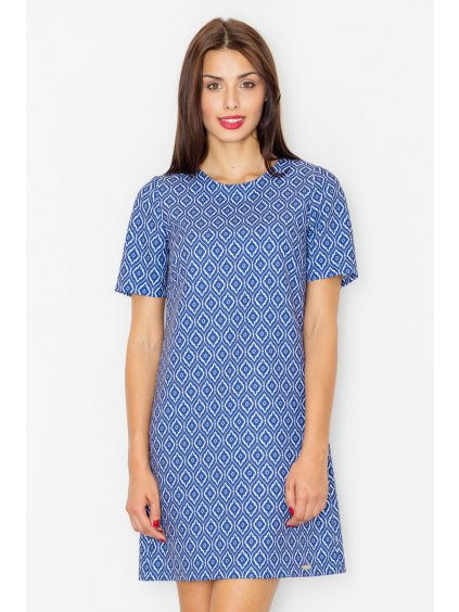 Dámské modré šaty se vzory