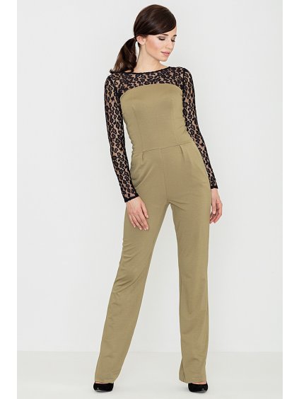 Dámský olivově-zelený overal