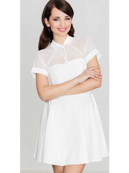 Dámské šaty ve smetanové barvě