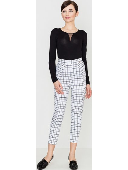 Dámské bílé vzorované kalhoty