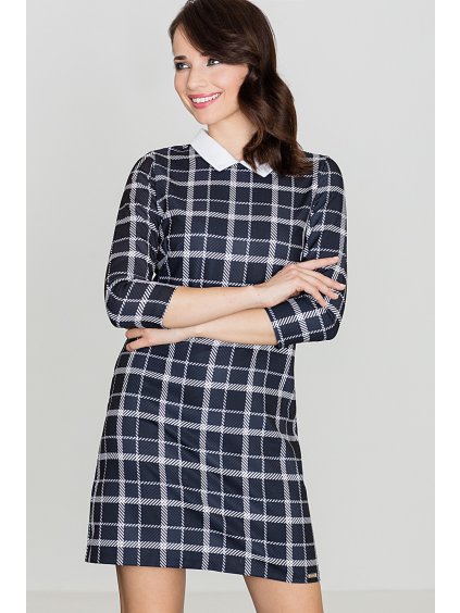 Černé kárované šaty