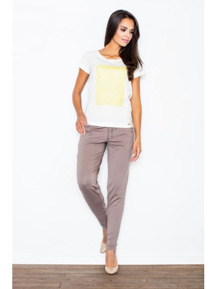 Hnědé dámské kalhoty (Velikost L)