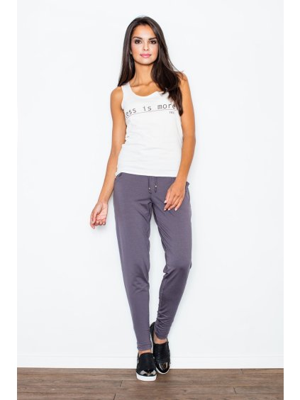 Tmavě šedé dámské kalhoty