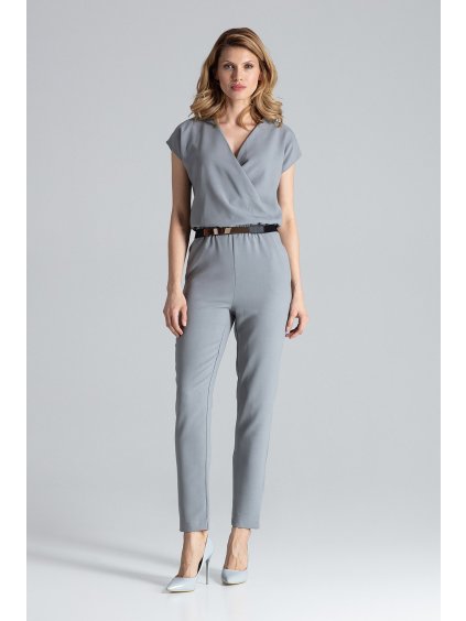 Overal s obálkovým výstřihem M397 Grey