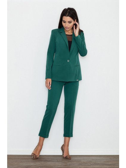 Dámské zelené kalhoty ke kotníkům