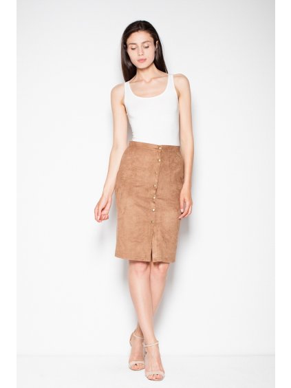 Hnědá sukně s knoflíky