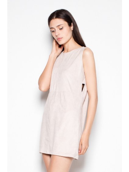 Semišové béžové šaty VT071 Beige
