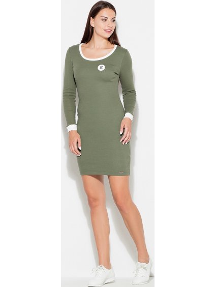 Zelené sportovní šaty s dlouhým rukávem K45 Olive