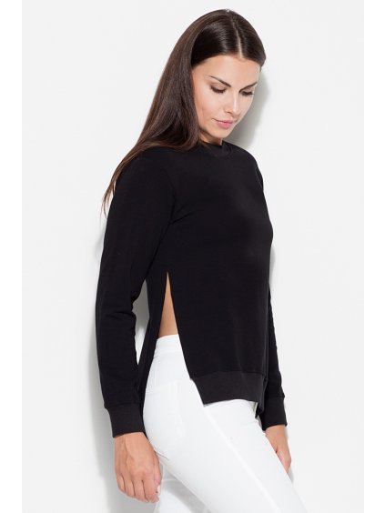 Černá mikina s rozparkem