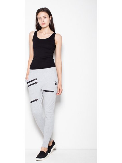Dámské šedé tepláky se zipy VT044 Grey