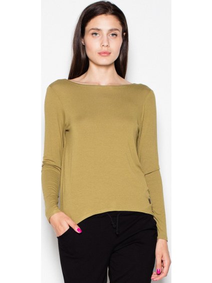 HALENKA S HLUBOKÝM VÝSTŘIHEM NA ZÁDECH VT010 OLIVE GREEN