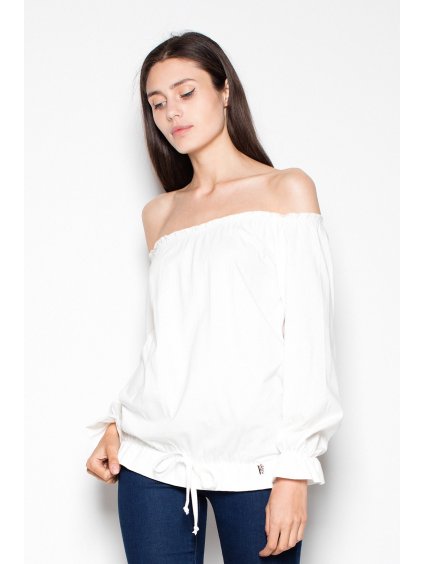 Smetanová halenka se stahovací šňůrkou VT012 Ecru