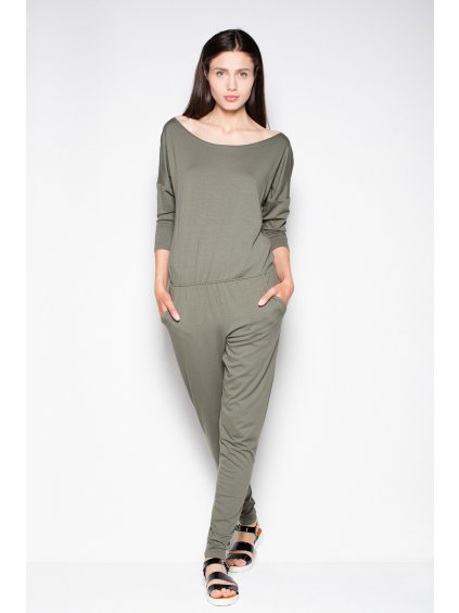 Dlouhý olivový overal VT024 Olive green