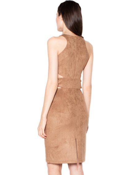 Šaty s výkrojky v pase VT058 Brown