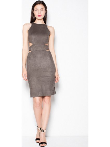 Šaty s výkrojky v pase VT058 Olive green