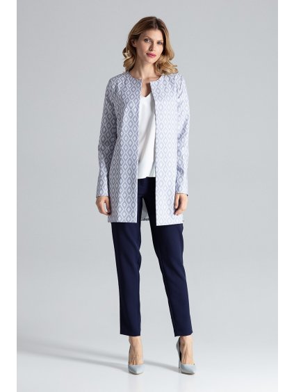 Šedý vzorovaný blejzr