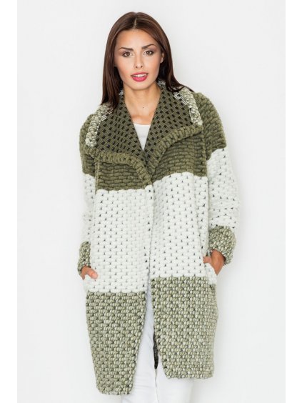Pletený olivový kardigan