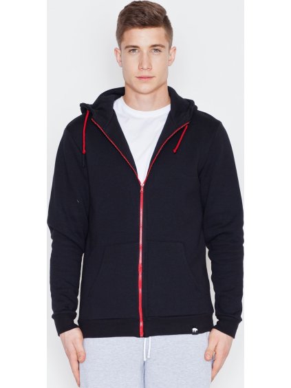 Černá mikina s červeným zipem