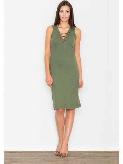 Letní šaty s provázaným výstřihem