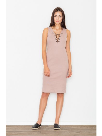 Letní šaty s provázaným výstřihem