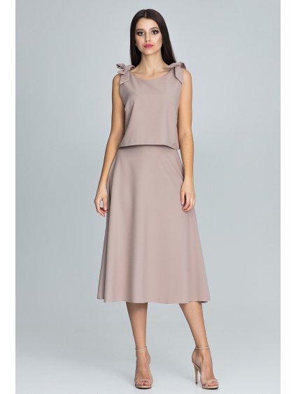 Béžový Set elegantní sukně a top