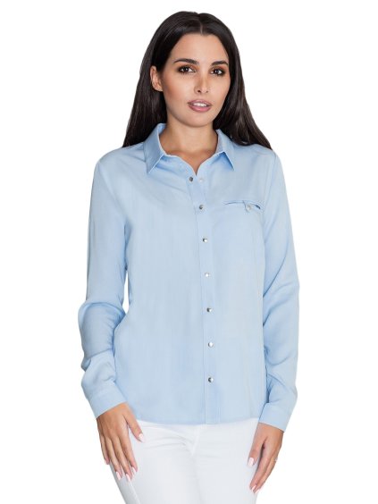 Světle modrá košile s dlouhým rukávem