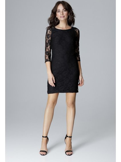 Černé krajkové šaty s odhalenými zády