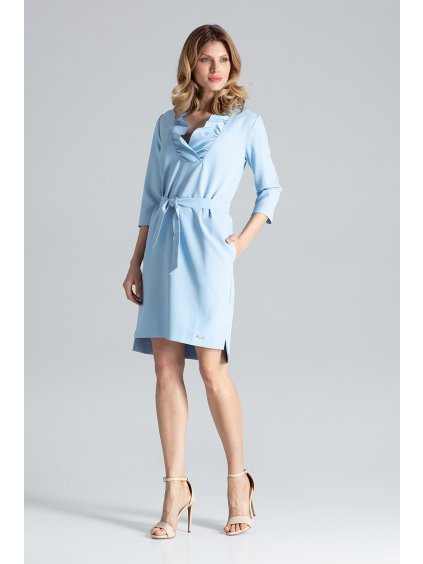 Modré šaty s mašlí M644 Blue